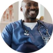 a doctor smiling