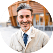 a man smiling
