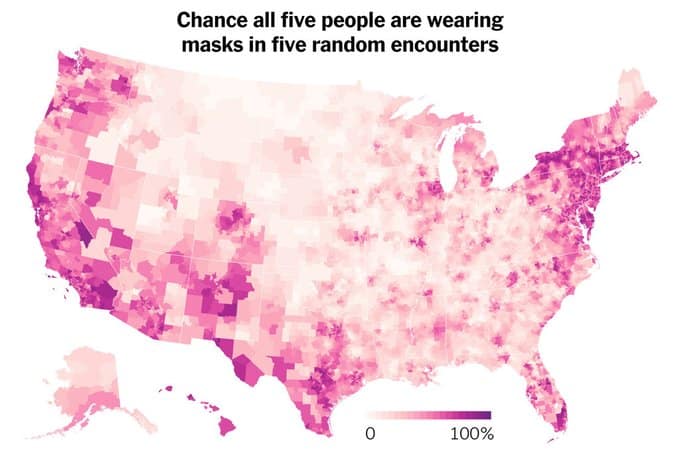 A Detailed Map of Who Is Wearing Masks in the U.S